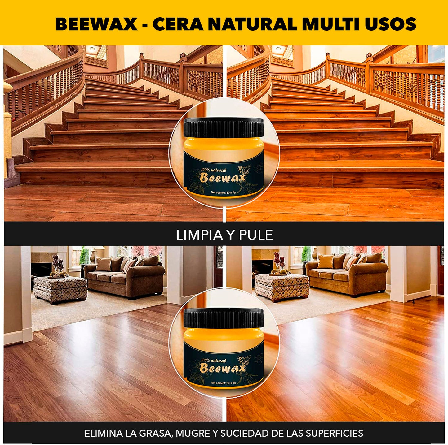 CERA MULTIUSOS NATURAL - CUIDA TUS MUEBLES