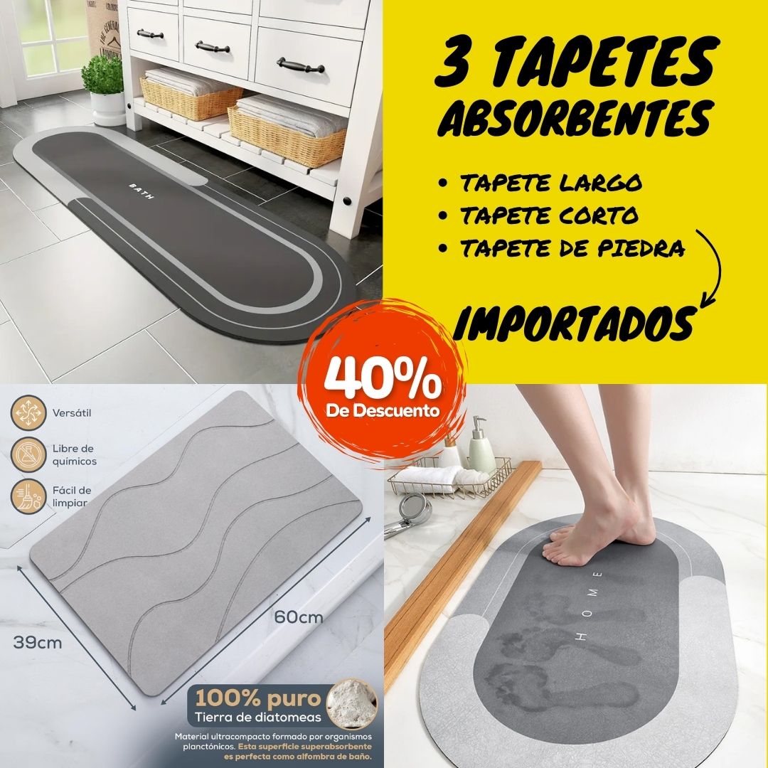 KIT 3 TAPETES SUPER ABOSRBENTES