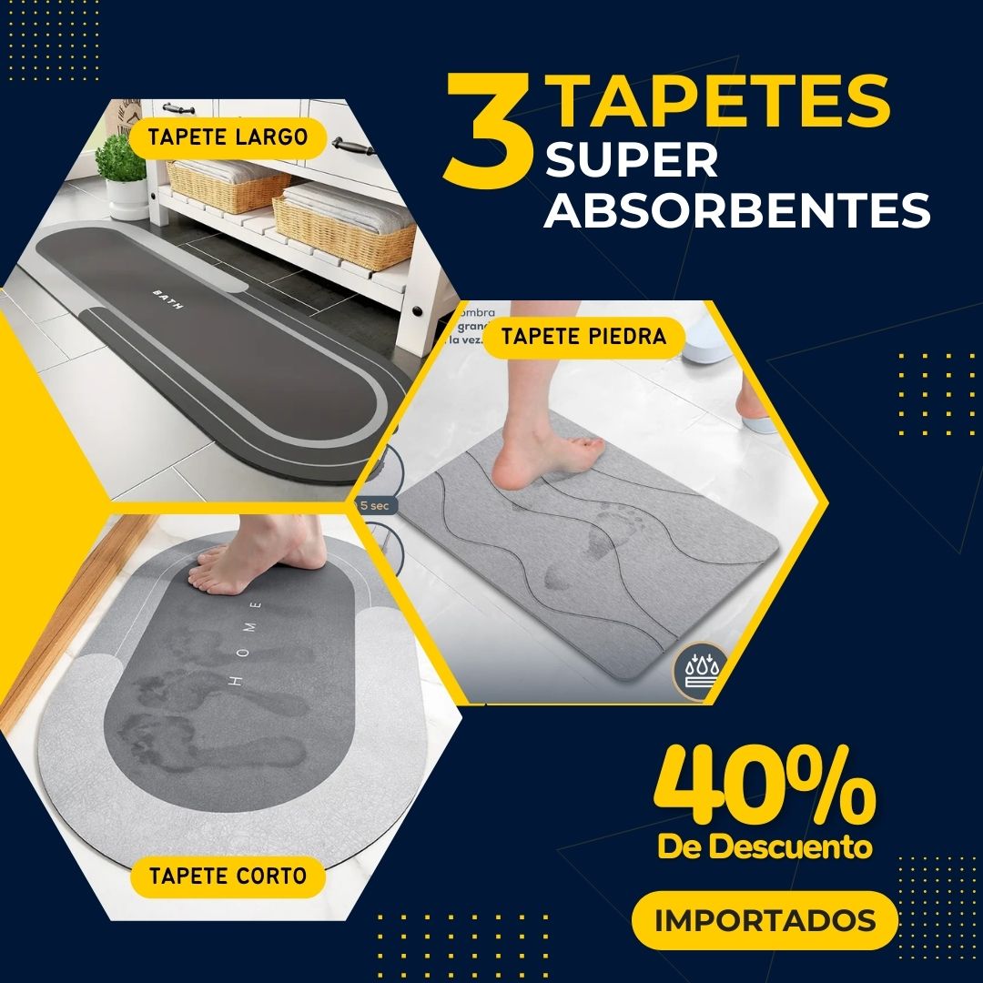 KIT 3 TAPETES SUPER ABOSRBENTES