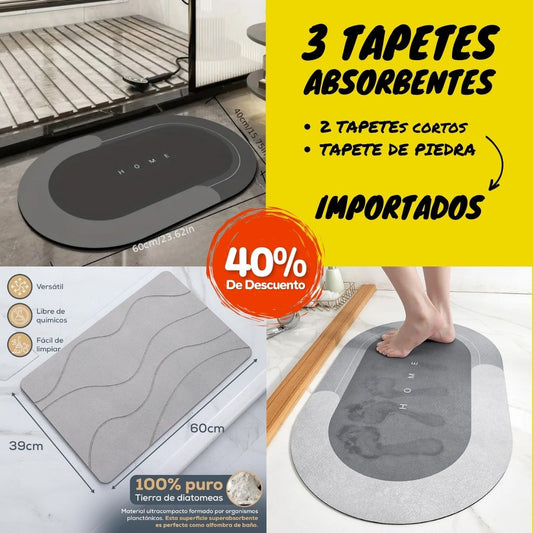 KIT 3 TAPETES ANTIDESLIZANTES Y ABSORBENTES